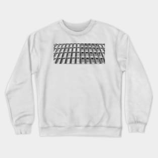 Vintage architectural patterns from rows of same size windows in monochrome. Crewneck Sweatshirt